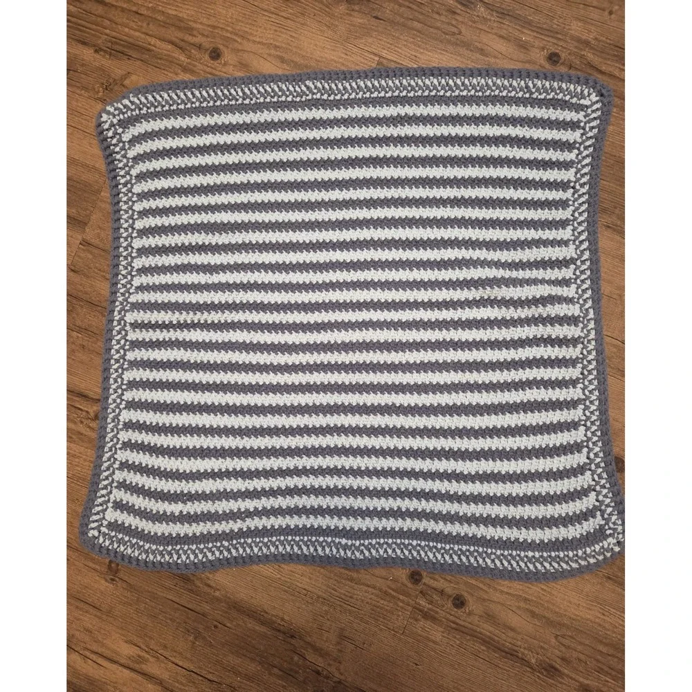 Crocheted Baby Blanket‎ Blue With Stars